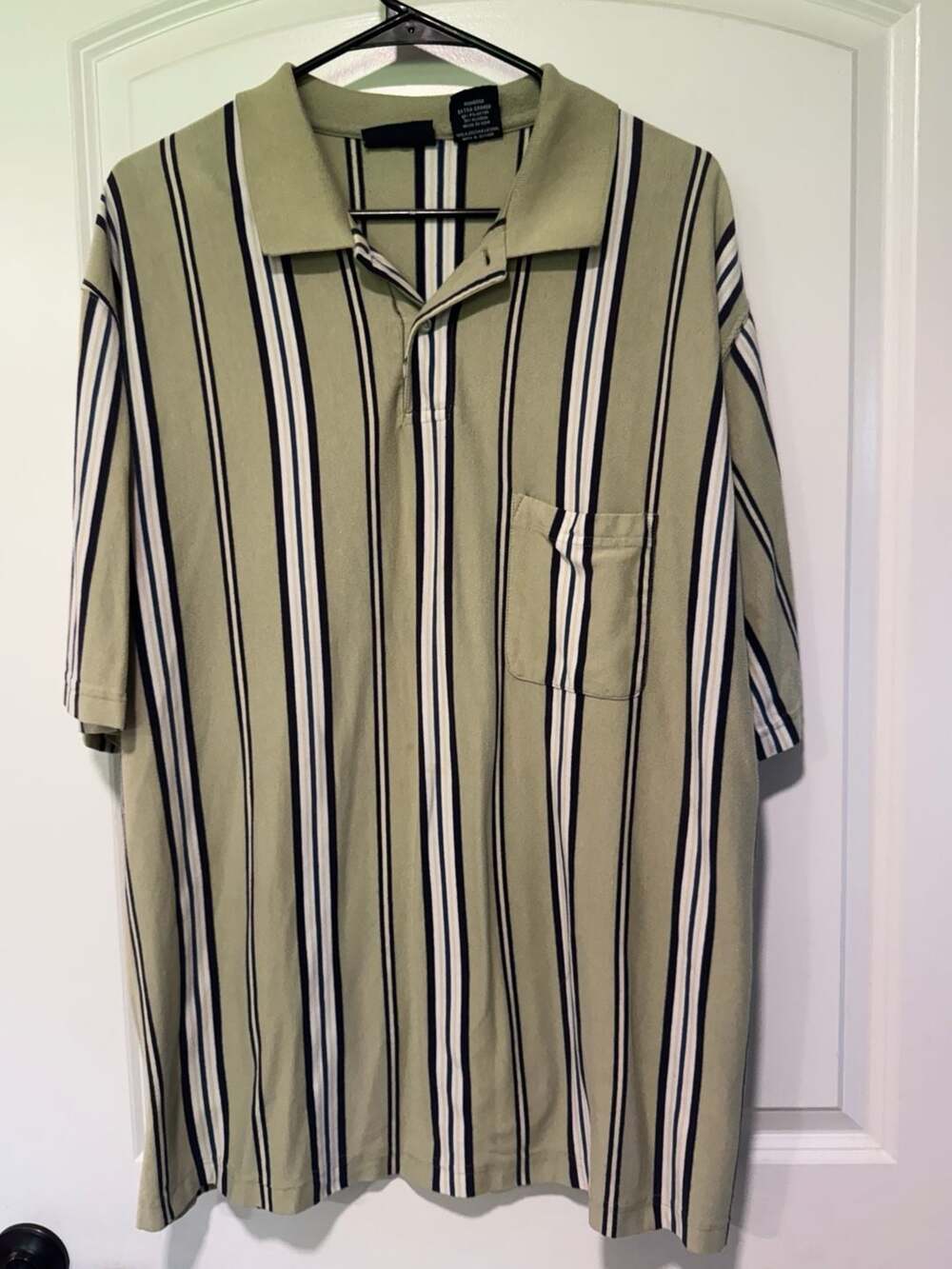 Vintage Striped Polo Shirt Grandpa Core Retro Preppy Sage Men’s XL
